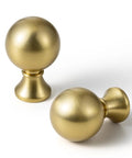 Top Shelf Brushed Gold Cabinet Knobs Six Pack For Modern Kitchen Drawers And Dressers Crafted From Solid Zinc Alloy Ridge Tough Construction Quick Install Mounting two round brushed gold cabinet knobs