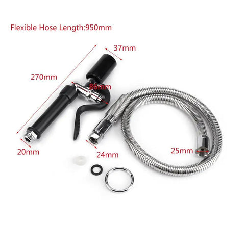 High Pressure Brass Dishwasher Sprayer Hose For Commercial Kitchens, Flexible Handheld Sink Tap Spray with dimensions