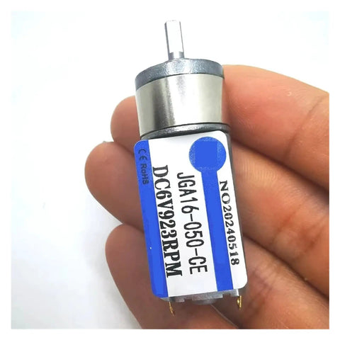 Heavy Duty 6V DC Gear Motor 47RPM Low Speed Reduction Box in hand with clear label for precise specifications.