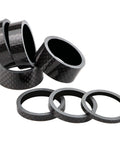 Carbon Fiber Bike Headset Spacers Set For One And One Eighth Inch Stems 12 Pieces Including 1mm 2mm 3mm 5mm 10mm 15mm Spacers