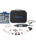Heavy Duty Rotary Tool Kit With Complete Accessory Bundle, Flex Shaft Attachment, Circle Cutter, And Premium Storage Case layout.