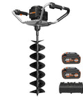 Go-To 40V Cordless Brushless Earth Auger With 8-Inch Bit For Fence Posts And Planting, Post Hole Digger With battery, charger visible