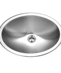 Opus Built To Last Stainless Steel Undermount Bathroom Sink 18 Inch Oval Bowl With Overflow Drain Assembly 18 Gauge T-304 top view