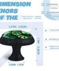 Crystal Turtle Back Cabinet Knob Set Four Pack Glass Drawer Pulls Dope Bamboo Mushroom Style with Durable Plastic Base diagram