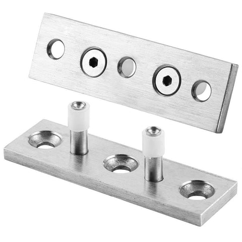 Adjustable Stainless Steel Barn Door Floor Roller Hardware Fittings For Sliding Barn Door Applications Heavy Duty 304 Grade Steel Ideal For Wooden Doors And Sliding Doors, shown disassembled with visible dual wheel sockets.