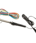 KC Welder Pro with colored rod stock and plug, for easy plastic fixes and keel restoration on boats, shown in silver and black