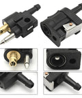Two Pack 1/4 Inch 6mm Barb Fuel Line Quick Connectors, Female To Male Quick Couplers For Yamaha Outboard And Universal Marine Fuel Lines, Brass And Aluminum Fittings, Durable Replacement Part.