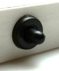 Rock Solid Cabinet Door Repair Kit With Heavy Duty Black Plastic Shutter Pins And Smooth Damper Replacement Springs, close-up of black plastic shutter pin.