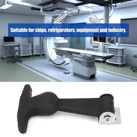 Flexible Rubber Hood Catch With T Handle Draw Latch System For Tool Cabinets And Engine Bays, elastomer and steel design.