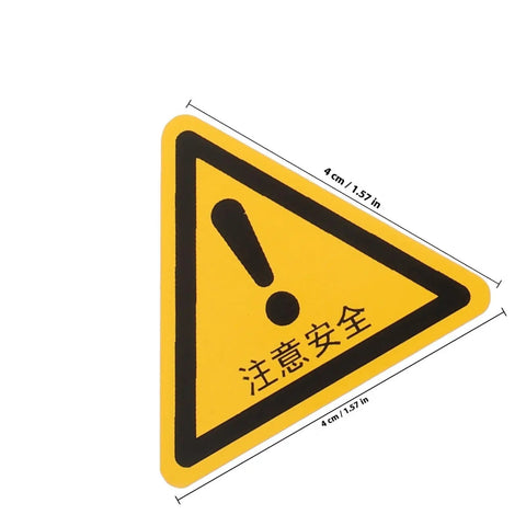 Yellow PVC Warning Stickers for Machinery and Equipment Heavy Duty Safety Caution Decals 24 Pack Strong Adhesive Weatherproof