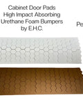 Easy Fix For Creaky Cabinets With These Tough Urethane Bumper Pads 110 Pack Peel And Stick Furniture Gliders Quieter Drawers Soft Shields Block Scratches And Dings Sweet Cream Shade, showcasing hexagon bumper pads in cream and brown.