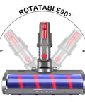 Quick-Release Soft Roller Cleaning Head for Cordless Vacuum Cleaners V7 V8 V10 V11 V15 Series showing 90-degree rotation angle.