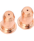 Pro Grade 24 Piece Plasma Cutting Torch Consumables Kit With IPT40 Electrodes And Nozzles Brass Zinc Alloy Tips Close-up View