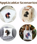 Forest Animal Iron On Transfer 4 Pack For Clothing And DIY Projects Bear Cat Leopard Wolf Heat Transfer Stickers on various items