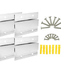 Heavy Duty 4 Inch French Cleat Picture Hangers Hardware Kit With Badass Aluminum Z Bar Clips And Wall Mount Brackets For Mirror Photo Shelf Cabinet Four Pairs, featuring aluminum cleats, screws, and wall anchors.
