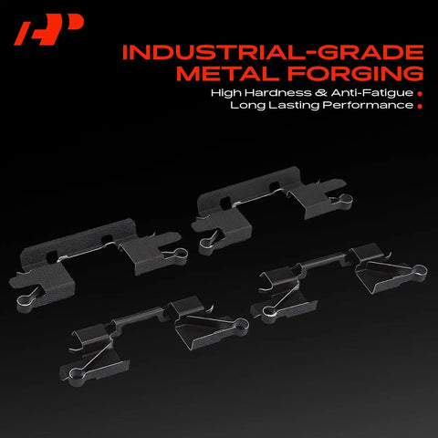 Dope A-Premium Front Disc Brake Hardware Kit For Nissan Frontier Pathfinder Xterra And Suzuki Equator V6 4.0L Models 2005-2015 black forged clips