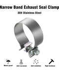 Two Pack Tough As Nails Stainless Steel Exhaust Band Clamps Sleeve For Butt Joint Pipes Fits 2.0 To 4.0 Inch Tubes Easy Install