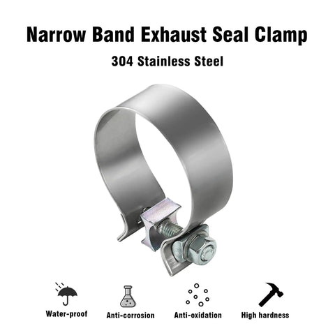Two Pack Tough As Nails Stainless Steel Exhaust Band Clamps Sleeve For Butt Joint Pipes Fits 2.0 To 4.0 Inch Tubes Easy Install
