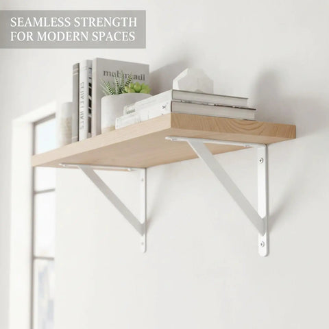 9.84 Inch White Carbon Steel L Bracket For Floating Shelves Wall Mount Support Heavy Duty Shelf Bracket No Fuss Install in use