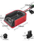 2 Pack Power Wheel Battery Adapter For V20 20V Li Ion Batteries With Fuses And 14AWG Wire And Control Switch dimensions