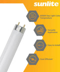 3 Foot T8 Fluorescent Lamp 25W 2300 Lumens 6500K Daylight With Medium G13 Bi Pin Base High Performance Straight Tube 30 Pack Ideal for Home Office Garage Shop Lighting
