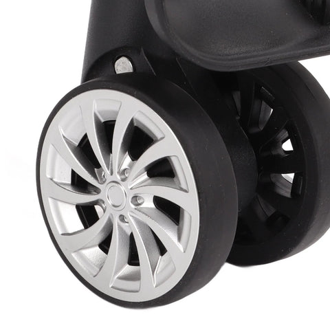 Close-up of rotatable luggage wheel casters for suitcases, durable nylon replacement parts for repair and upgrade, quiet 360-degree caster.
