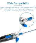 4 Pcs FC Male To LC Female VFL Fiber Optic Adapter Convertor with cable inserted into tool for optical cable testing