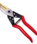 Pro Grade 8.75 Inch Titanium Bypass Pruning Shears For Gardening with non-slip red grip and heavy-duty razor sharp Japanese high-carbon steel blade
