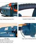Heavy Duty Slick Portable Battery Powered Electric Strapping Tool Automatic PP PET Belt Packing Logistics Banding Machine with LED and handle.