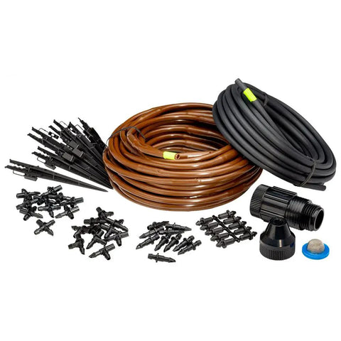 Drip Irrigation Garden Kit For Raised Beds Easy Setup Low Volume Root Watering System For 4x8 Beds Pro Grade Components displayed.