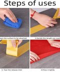 Steps showing how to use Heavy Duty Double Sided Carpet Tape For Rugs And Area Mats 2 Inch Wide By 21.9 Yards Strong Adhesion