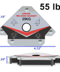 GUTIMORE welding magnets six-piece set (25kg/55lb), front and side view, 4.72 in wide, 3.19 in tall.