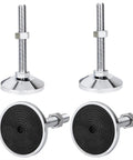 4 Pcs Leveling Feet With Nuts For Heavy Duty Furniture, M16 Carbon Steel Screw Rods, 1200kg Load Capacity Each, Rubber Anti Slip Cushioned Base, Floor Protection, Built To Last, Total Height 7.16 In, Base Diameter 3.14 In, Thread Length 5.90 In