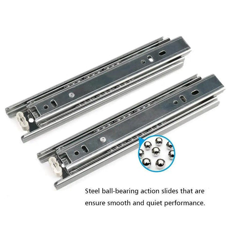 Heavy Duty 10 Inch Full Extension Ball Bearing Drawer Slides With Silent Close Design For Kitchen Cabinets And Quick Fixes, steel rails.