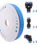 Blue PU Tubing 4Mm OD 2.5Mm ID For Pneumatic Hoses Air Compressor Pipe 200 Meter Kit with connectors and fittings
