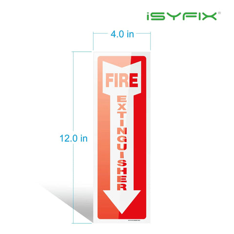 Fire Extinguisher Signs Stickers 12 Pack 4x12 Inch Premium Self Adhesive Vinyl Decals Laminated for UV Weather Resistance