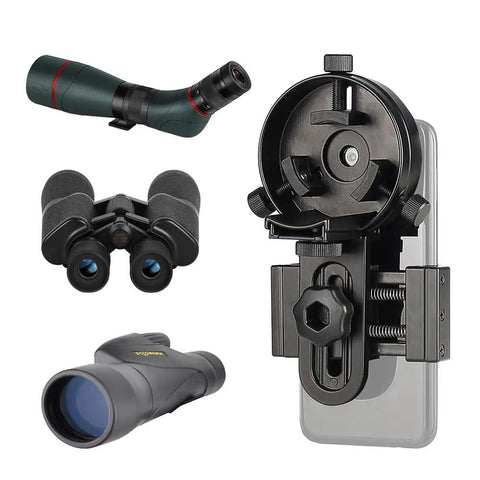 Phone Mount Adapter For Spotting Scopes And Binoculars, Quick Align And Easy Setup, Holds iPhone 6 Plus And Most Android Phones