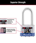 Heavy Duty Outdoor Padlock With Key, 4 Pack Keyed Alike For Gates, Fences, Sheds, Garages, Tool Boxes And More, Laminated Steel Body And Hardened Shackle, 4-Pin Cylinder For Pick Resistance, Built Tough For Home Use, featuring dual ball bearing locking for superior strength and security.