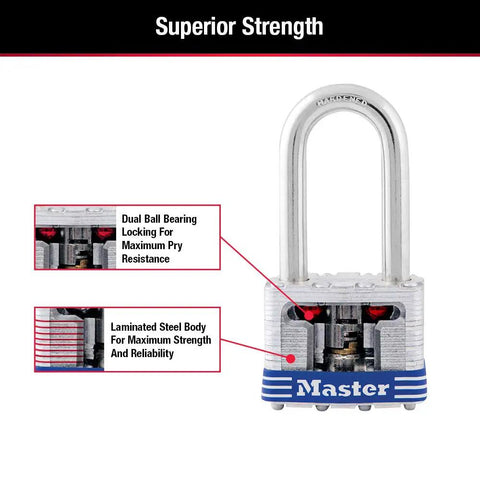 Heavy Duty Outdoor Padlock With Key, 4 Pack Keyed Alike For Gates, Fences, Sheds, Garages, Tool Boxes And More, Laminated Steel Body And Hardened Shackle, 4-Pin Cylinder For Pick Resistance, Built Tough For Home Use, featuring dual ball bearing locking for superior strength and security.