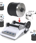 Rock Tumbler Kit With Ultra Quiet Electric Polisher For DIY Gem Crafting At Home, diagram showing assembly and operation details