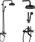 Oil Rubbed Bronze Shower Faucet Set With Hand Sprayer And Tub Spout 12 Inch Extension Tube Included 8 Inch Rainfall Head