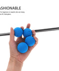 Hand holding blue sponge-ball practice balls from Three Set RC Helicopter Training Gear Kit with Blue Frame and Sponge Ball Practice Balls for Easy Learning and Flying, Ideal Starter Kit for Beginners and All Ages, Perfect for Safe Practice, showing product components.