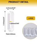 Four Clear PU Self Adhesive Recessed Finger Pulls 7.5x2.5 Cm Oval Sliding Door Handles dimensions and details