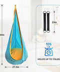 Ultra Comfy Kids Swing Seat Hammock Chair For Indoor Or Outdoor Use Soft Yet Safe Nylon Seat With Reinforced Stitching Supports Up To 176 Lbs
