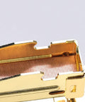 Close-up of a stapler loading rose gold staples from the Rose Gold Staples Refill Kit With 7000 Premium 26 By 6 Standard Size Staples