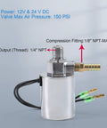 Heavy Duty 12V 24V Air Horn Solenoid Valve With Chrome Plated Metal Housing 1/4 Inch NPT 150 PSI Output For Trucks And Train Horn Systems