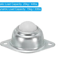 Patikil 8 Pack Roller Ball Transfer Bearing, 3/4 Inch Diameter Flange Mounted Nylon Caster Unit for conveyor systems with a silver metal housing.