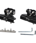 Hood Light Mounting Brackets 2-Pack Adjustable 304 Stainless Steel For Off-Road Truck SUV ATV LED Work Lights Black shown with tools