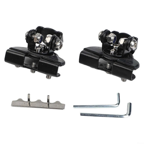Hood Light Mounting Brackets 2-Pack Adjustable 304 Stainless Steel For Off-Road Truck SUV ATV LED Work Lights Black shown with tools