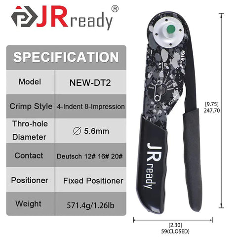 Pro Grade Deutsch Crimp Tool For DTP DT DTM Connectors With 12 16 20 Solid Contacts Heavy Duty Build Equivalent To HDT 48 00